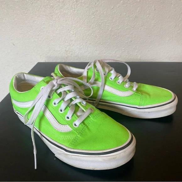 Neon green vans in perfect condition only worn once and are like new :) - Picture 1 of 11